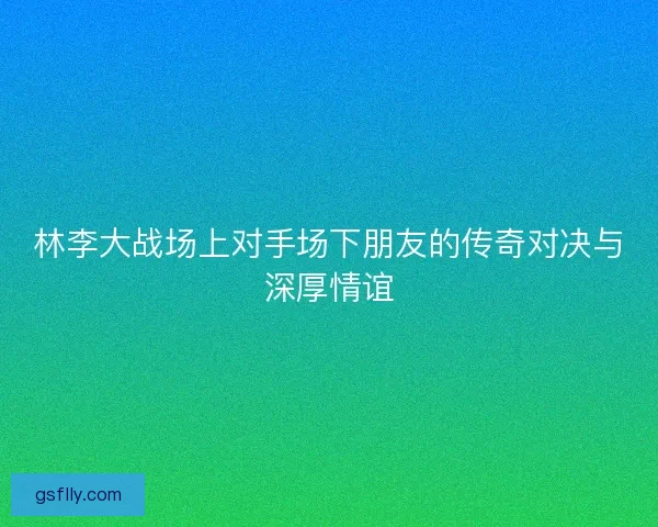 林李大战场上对手场下朋友的传奇对决与深厚情谊