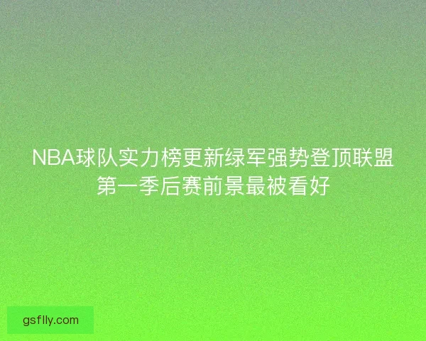 NBA球队实力榜更新绿军强势登顶联盟第一季后赛前景最被看好